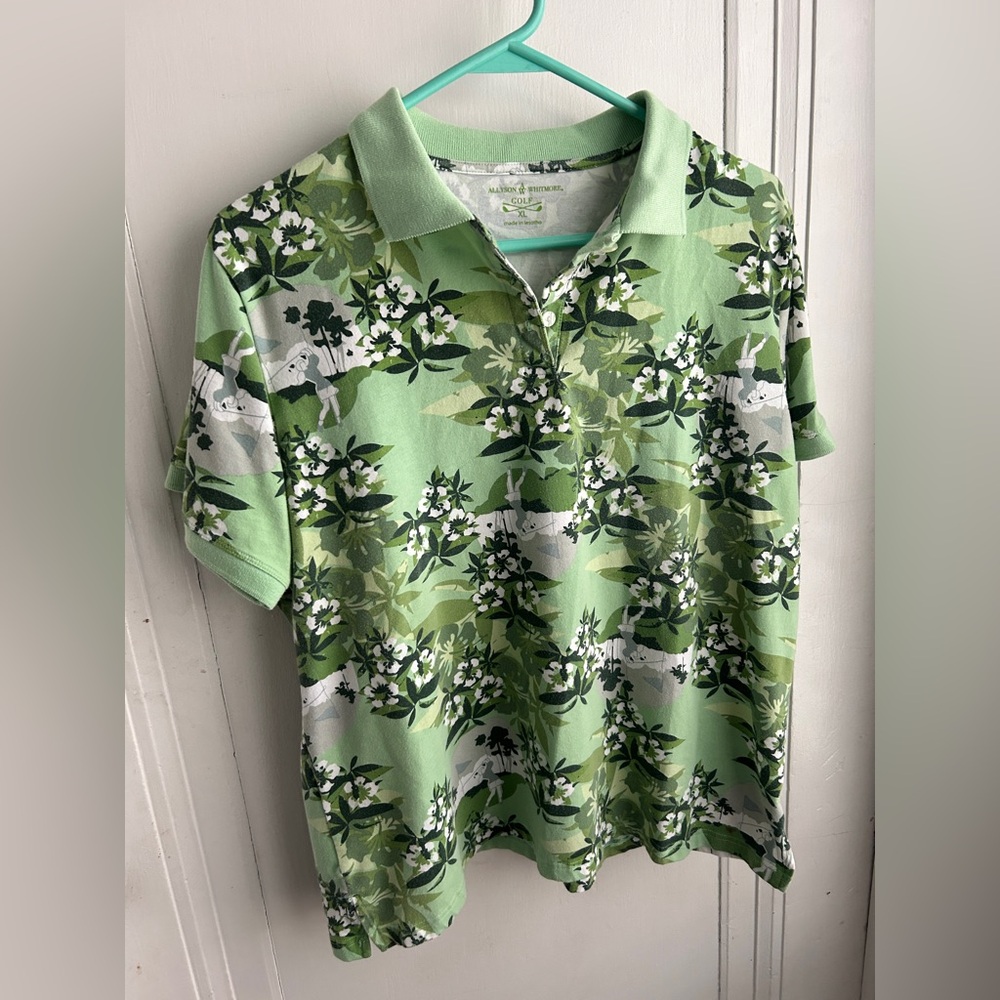Allyson Whitmore Kids Polo with Green Floral Design